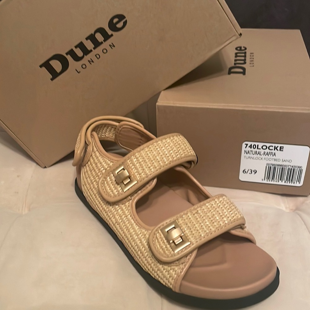New In Box Dune London Locke Sandals. Retails for $135, sale $55, yours for $35.